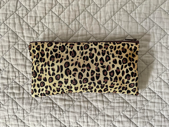 Leopard Print Midsize Zipper Pouch, Pencil Gift, Thank You Makeup Accessory Bag