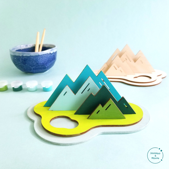 Mountain Landscape Paint Kit, Hiking Gift, Adventure Activity, Adult Teen Kid Art Nature Decor, Fall Winter Craft, & Sip Night