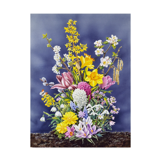 Harro Maass 'Spring Flowers Clouds' Canvas Art - Multi-color
