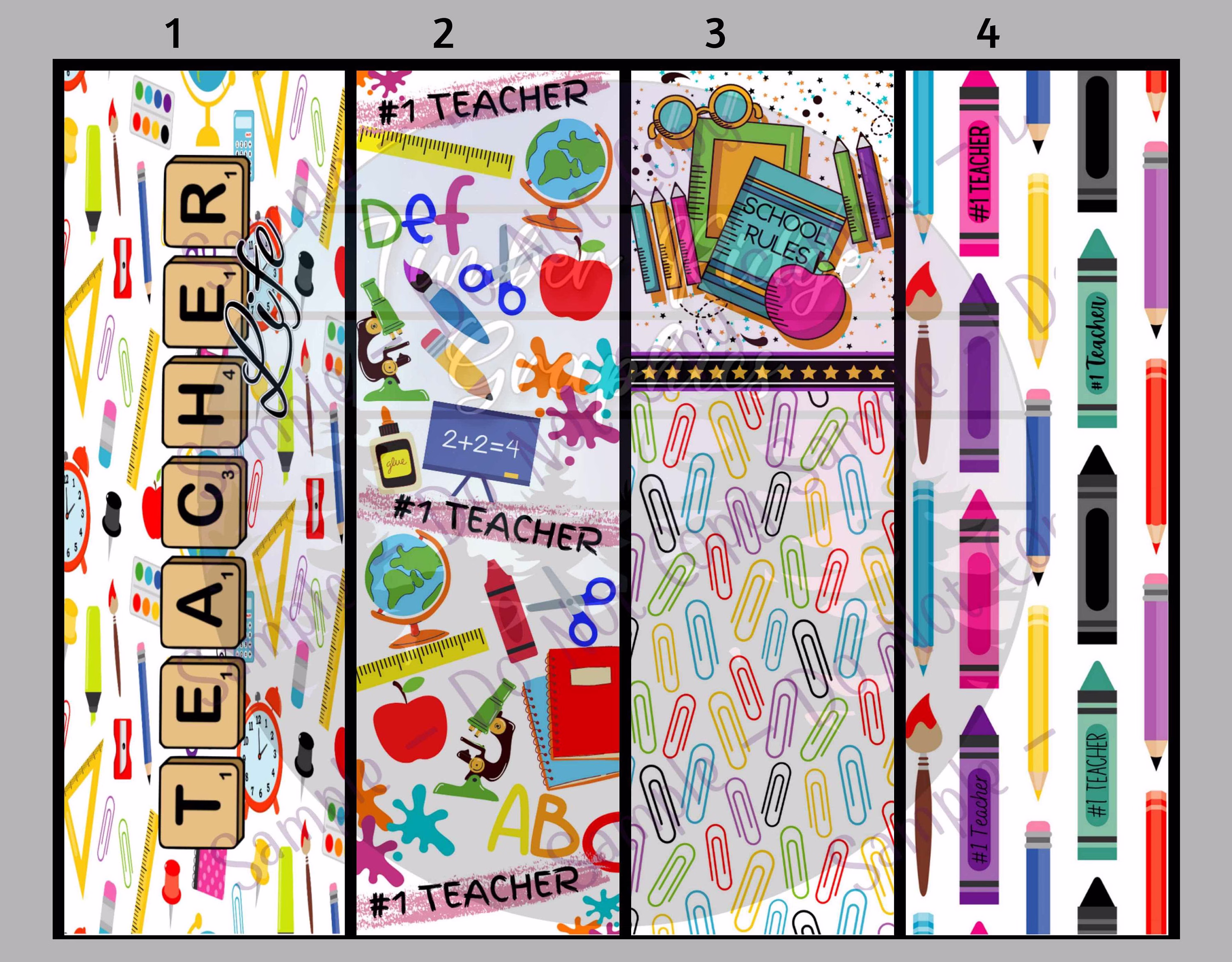Teacher Back To School Pencil Pen Wrap | Clear Cast Wraps Epoxy Glitter