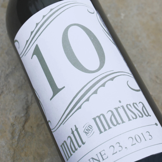 Table Number Wine Label .... Choose Your Colors