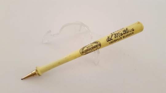 Vintage Circa 1960 Souvenir Plastic Bat Mechanical Pencil Ed Matthews Milwaukee Braves, Hillerich & Bradsby