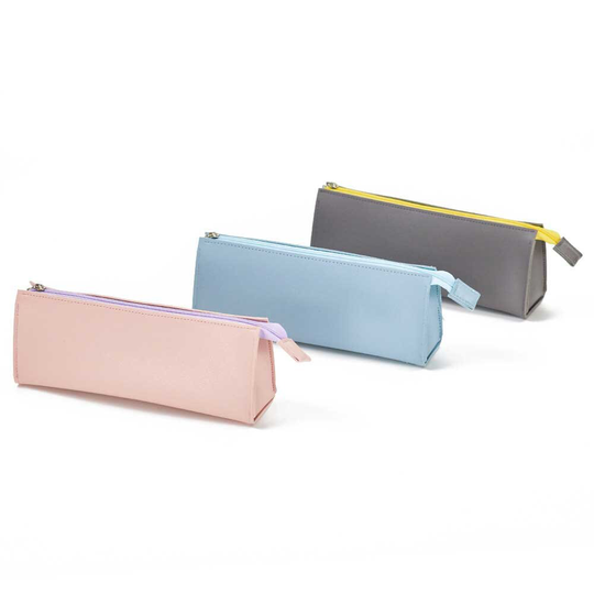 Personalized Name Leather Pencil Case Waterproof Pure Color Is Simple Student Stationery School Supplies Cute Bag Brithday Gift For Boys