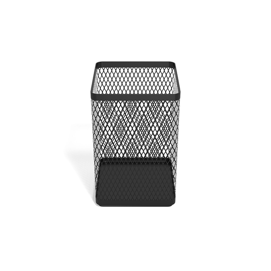 TRU RED Matte Black Stackable Wire Mesh Jumbo Pencil Holder - 6.69" x 4.33" x 4.33"