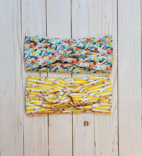 Headband Twisted Teacher, Headband School, Headband Pencil, Books Headband, Back To School Gift, Pencil Headband Knotted