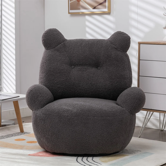 Merax Teddy Short Plush Particle Swivel Accent Chair-