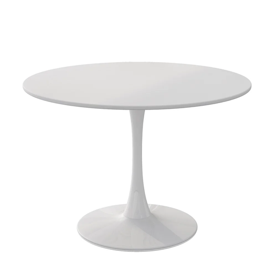 42.12" Modern Round Dining Table with Printed White Marble Table Top