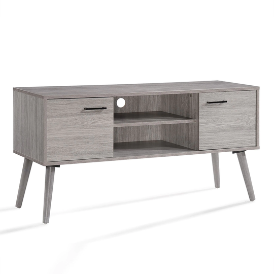 47.50" Oak Gray Contemporary TV Console Stand with Shelf