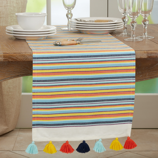 Fiesta Table Runner With Striped Design