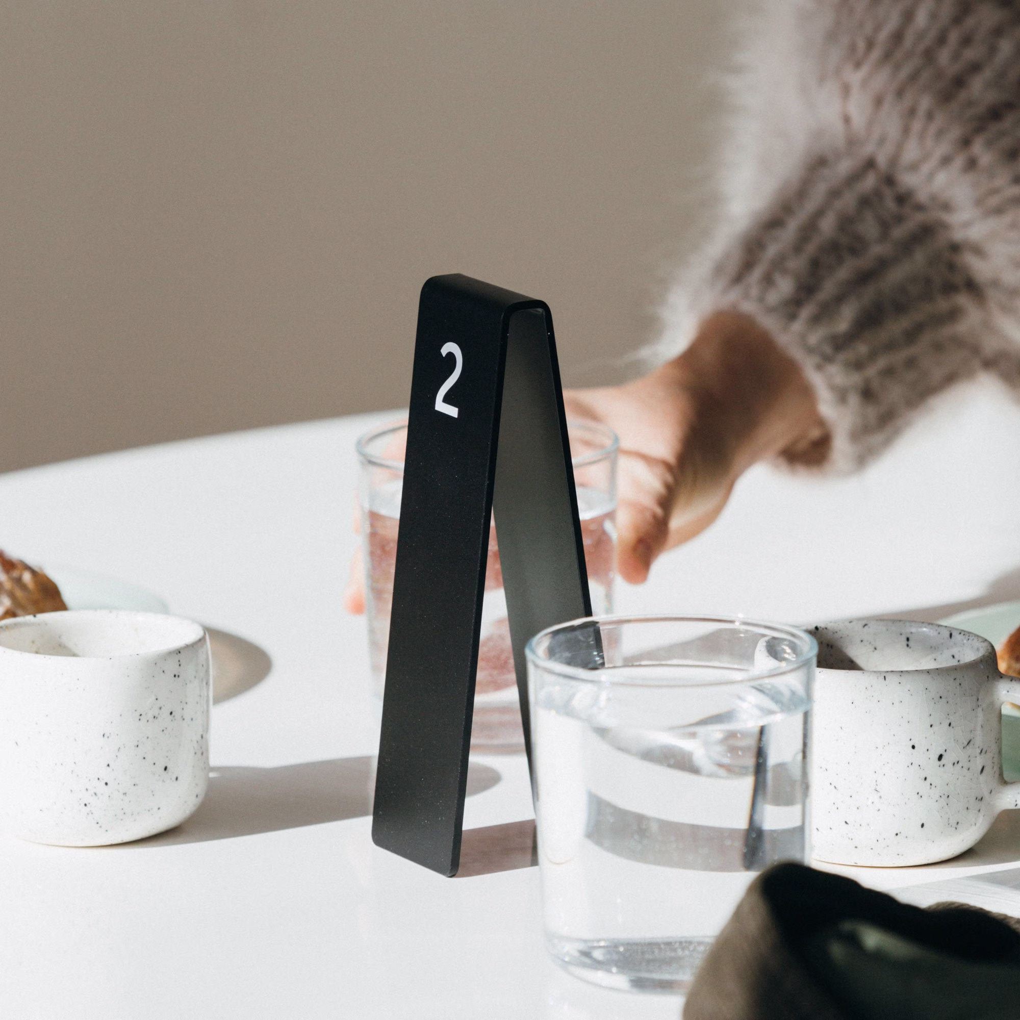 Table Number Stacker - Wedding Signs Cafe Numbers Restaurant Supplies Aluminum Modern Minimalist Decor Black