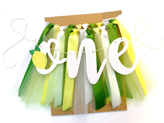 Lemon Theme First Birthday High Chair Banner. Lemonade Sweet One Tutu Skirt. Smash Cake Photo Prop Backdrop. Gn