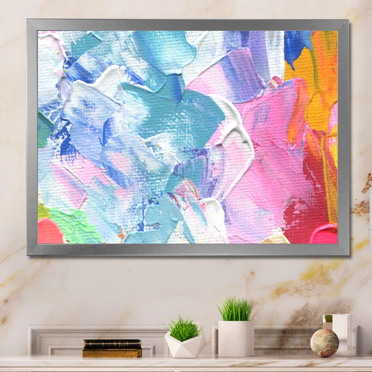 Designart 'Pastel Color Paint Universe' Modern Framed Wall Art
