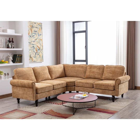 Sectional Sofa, Modern Living Room Sofa, L- Shaped Sofa Couch,Yellow