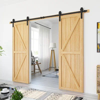 156 in. Track Length Standard Double Barn Door Hardware Kit
