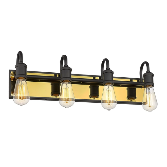 Industrial Modern Bathroom Vanity Lights,4-Light Indoor Sconces Wall Lighting Water Pipe - 4-light