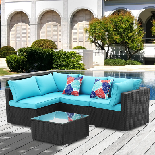 Outdoor Patio Sectional Sofa Set Wicker Sofa 5pcs