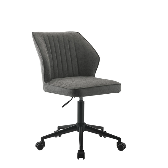 Swivel Office Chair with Stitching Details and Starbase, Gray
