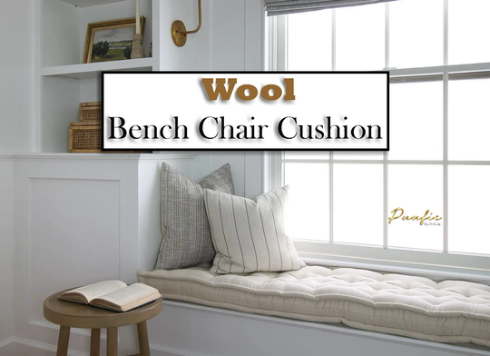 French Wool Bench Cushion, Window Seat Cushions, Made To Order Pad, Floor Natural Chair Cushion