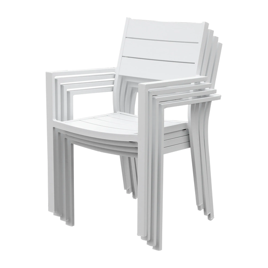 4 Pieces Outdoor Dining Chairs Aluminum Patio Stackable Dining Chairs