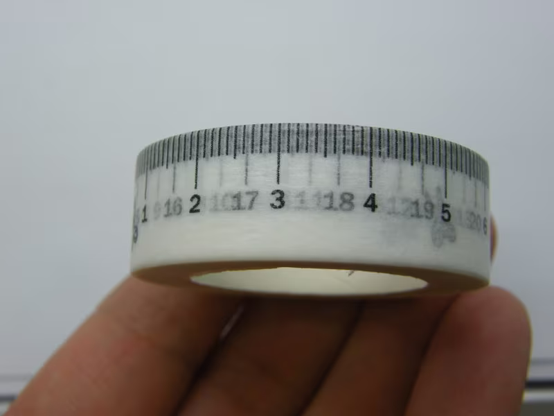 1 Roll Tape Measure Washi Black White Decorative St