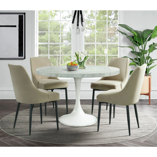 Picket House Furnishings Mardelle Round Dining Table in white