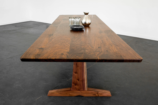 108" Columbia Trestle Dining Table in Oregon Walnut