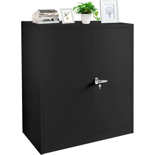 Metal 3-shelf Lockable Steel Storage Cabinet - N/A