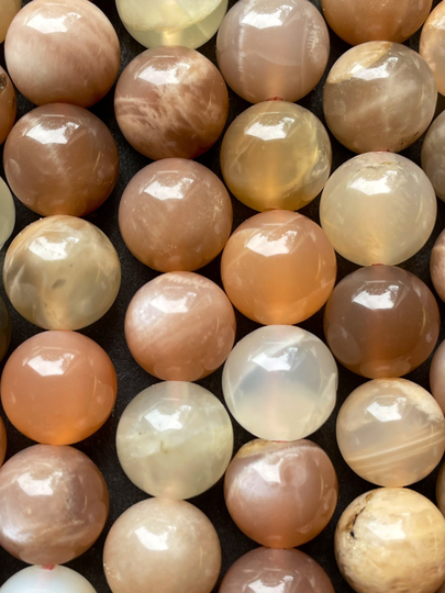 Natural Sunstone Multi Color Bead. 6mm 8mm 10mm 12mm Round Beautiful Natural Brown Creamy White Full Strand