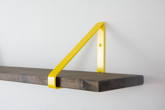 Modern Shelf Bracket - Yellow Gloss Color Steel