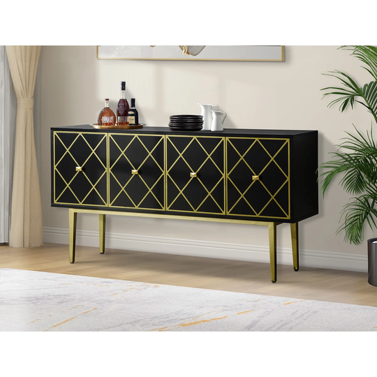 Gill Modern Sideboard with Brushed Gold Trim