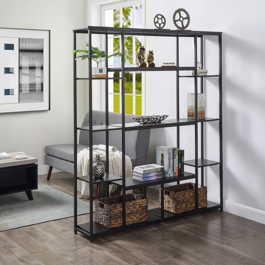 CTEX 5-Tier Open Freestanding Metal Bookshelf, Home Office Storage Shelf
