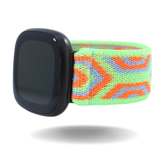 Elastic Fitbit Sense/Versa 3 Watch Band | Fits Neon Yellow Green Orange Chevron Handmade Comfy Stretchy Custom