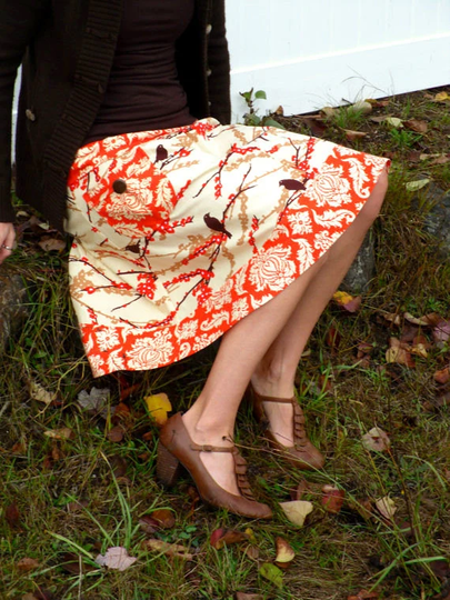 Saffron & Sparrows, Aviary 2, With A Cute Pocket & Vintage Button, A-Line Skirt, Size Women's 2-22