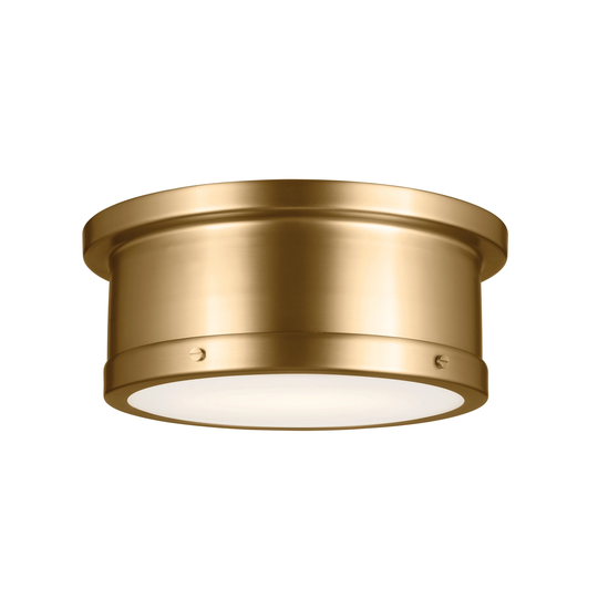 Kichler Lighting Serca 14.25 in. 2-Light Brushed Natural Brass Flush Mount Light