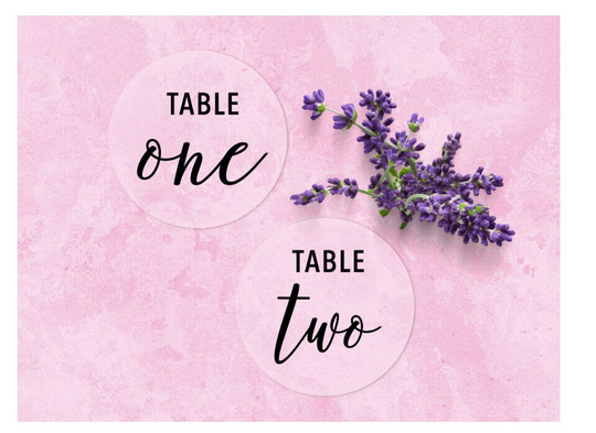 Wedding Table Acrylic Sign/Circle Personalized Round Clear Numbers