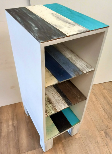 Handmade, Rustic Side Table With Three Shelves # A