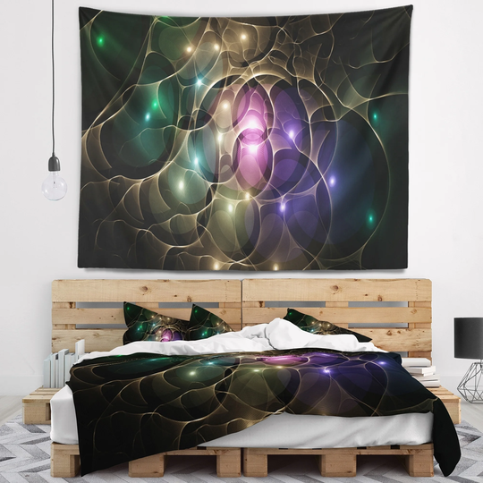 Designart 'Myriad of Colored Space Circles' Abstract Wall Tapestry