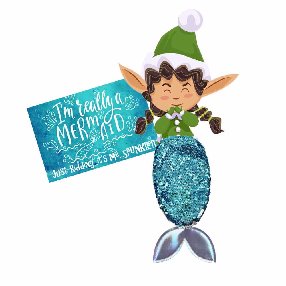 Christmas Elf Mermaid Fin/Activity Everything Needed Included Pencil Case/ Prop Daily Kit