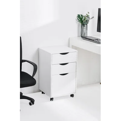3-Drawer Mobile Vertical Filing Cabinet