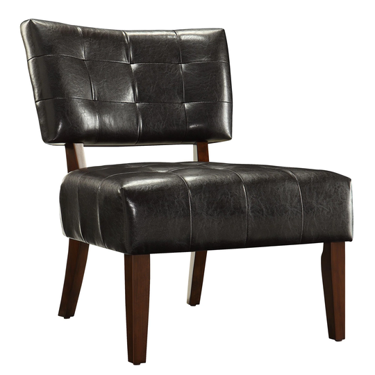 Charlotte Faux Leather Armless Accent Chair by iNSPIRE Q Classic