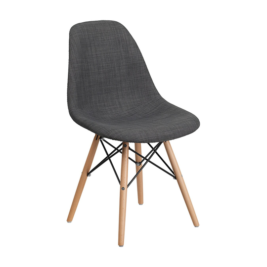 Offex Elon Series Siena Gray Fabric Accent Chair with Wooden Legs - 18.25"Wx22.5"Dx32"H