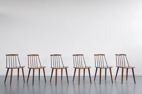 Vintage Set Of Six Dining Chairs J77 Model By Folke Palsson For Fdb Møbelfabrik