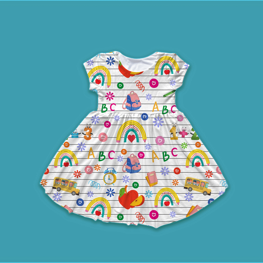 Back To School Dress, Prek, Kindergarten First Grade 2nd Outfits Girl, Pencil Dress