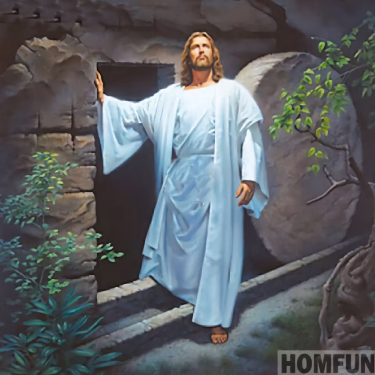 Jesus & The Tomb Diy 5D Diamond Painting Kit Full Square Round Drill