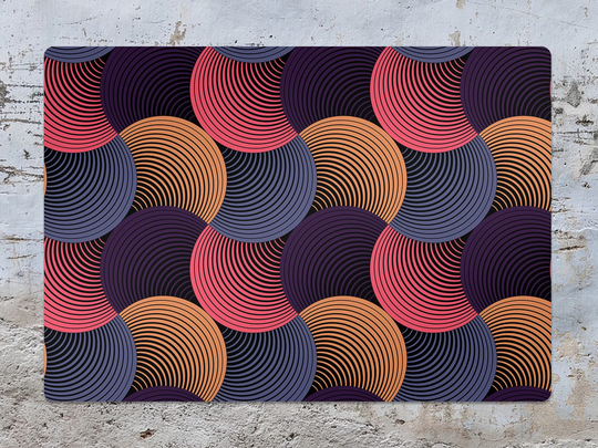 Petals Grid Chair Mat, Orange Splat Pink Vinyl Floor Abstract Protective Office Decor, Decorative Kids Room Decor