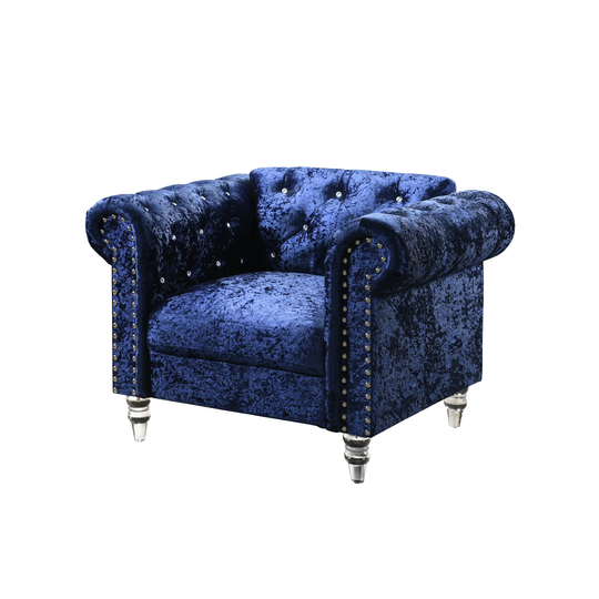 Global Furniture USA Blue Velvet Chair