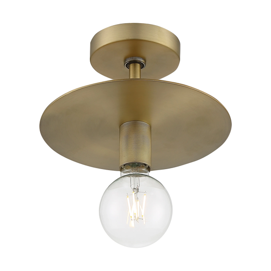Bizet 1-Light Semi-Flush with Vintage Brass Finish