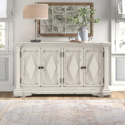 64" Wide Rubberwood Sideboard