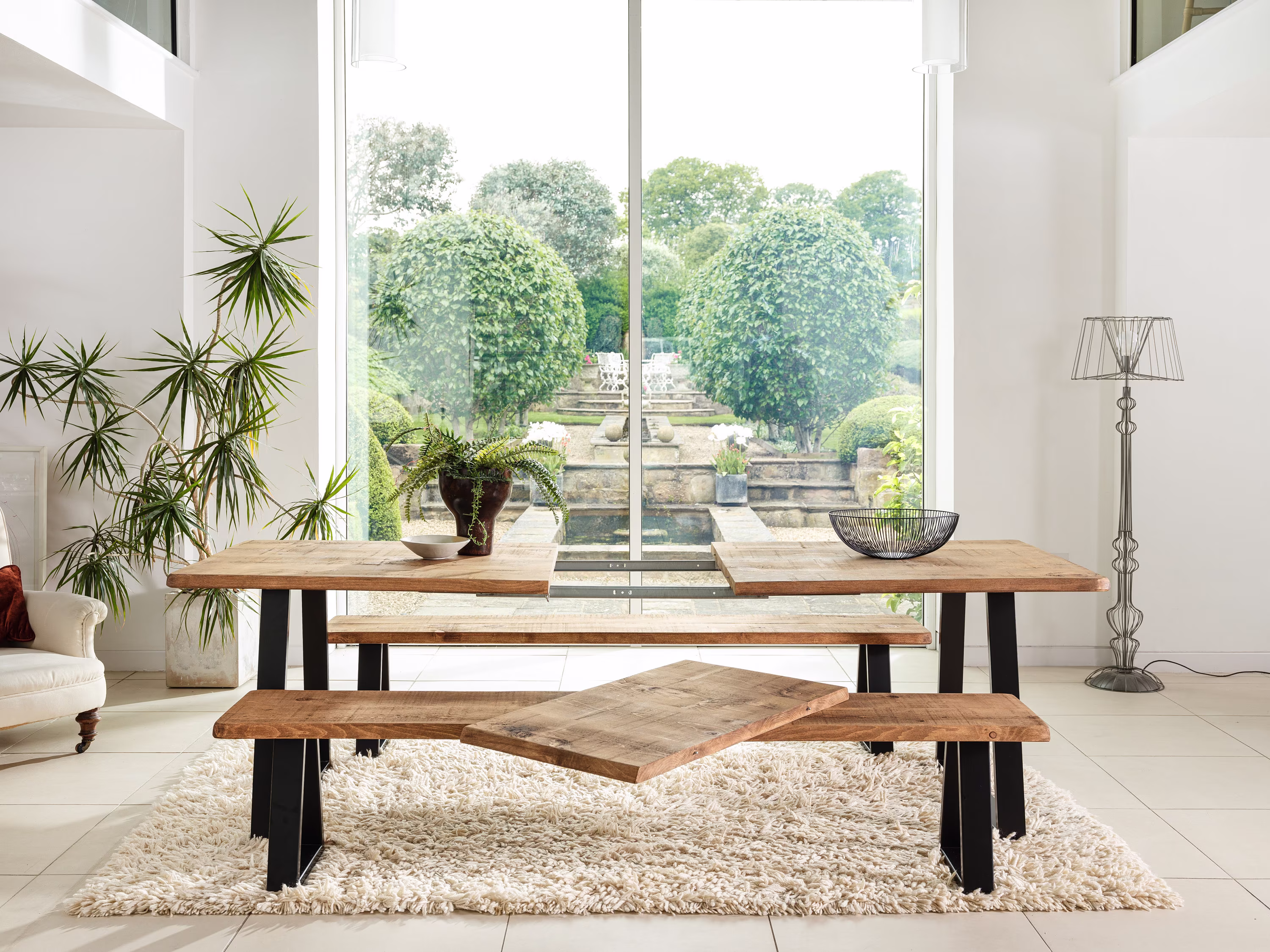 Dining Table Live Edge Extendable Kitchen Industrial Rustic Wood