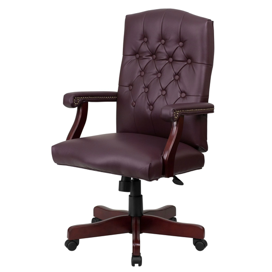 Delacora 26" Wide Executive Swivel Office Chair with Arms and Quilted